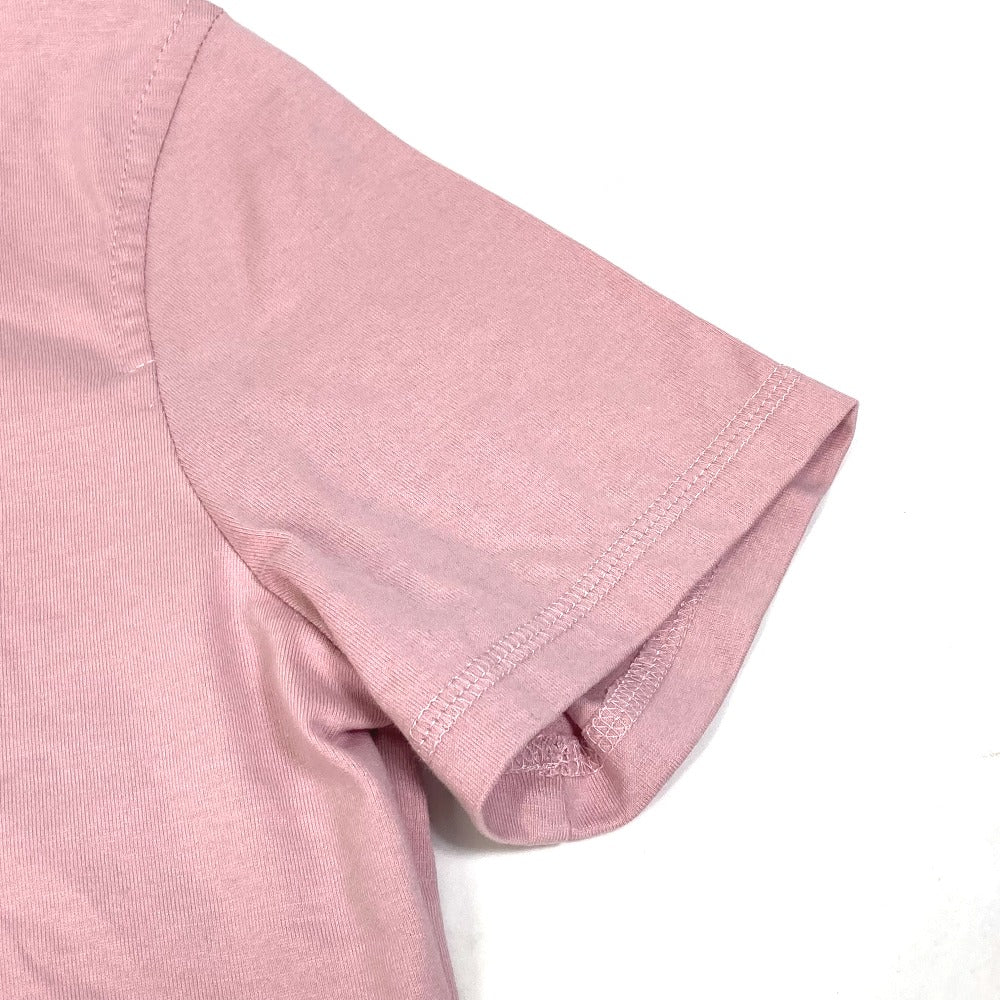 HERMES 22SS Cartouche Micro Apparel Top, Short Sleeve Cotton T-Shirt, Pink, Women's
