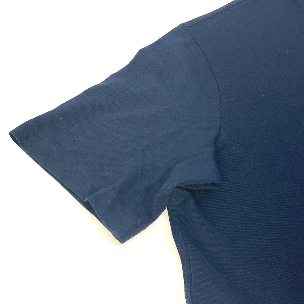 HERMES Men's Navy Short Sleeve T-Shirt with H Embroidery and Pocket, Cotton