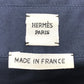 HERMES 23SS Serie Button Zip-Up Apparel Long Sleeve Shirt, Cotton, Women's, Navy