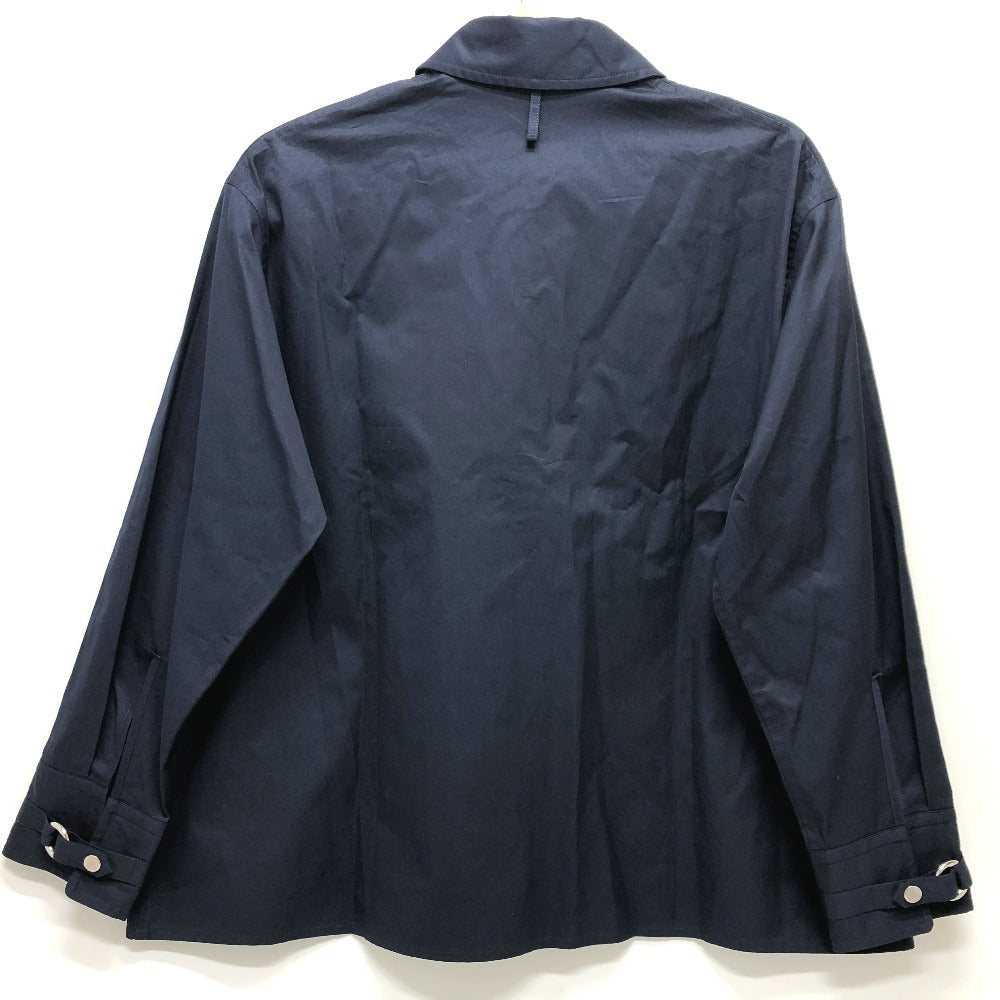 HERMES 23SS Serie Button Zip-Up Apparel Long Sleeve Shirt, Cotton, Women's, Navy