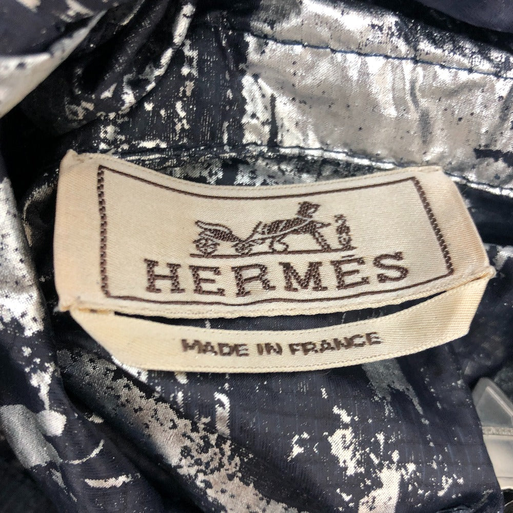 HERMES 2025年モデル ジップアップ フード ジャケット ジャケット ポリエステル メンズ ネイビー