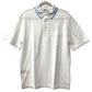 Hermes H Logo Line Line Lengan Pendek Shirt Shirt Collared Polo Shirt Cotton Men's White