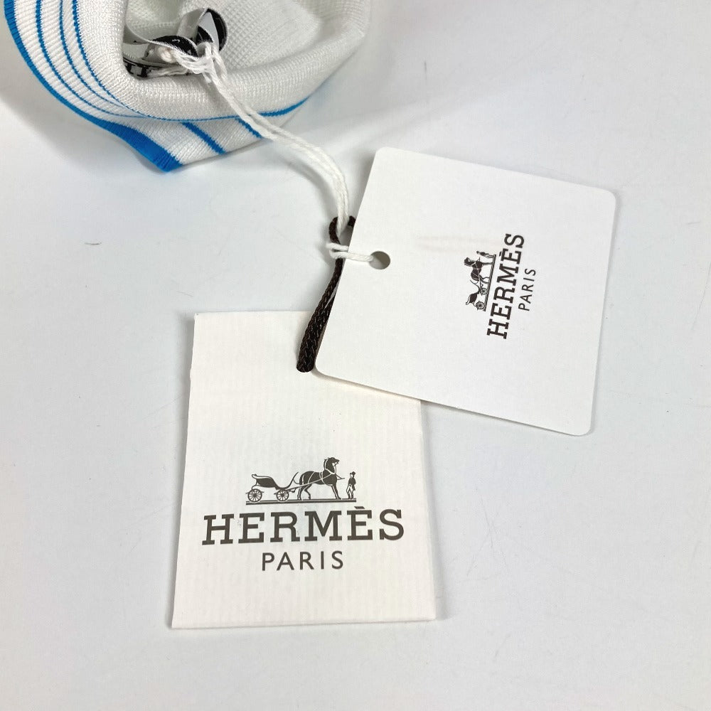 Hermes H Logo Line Line Lengan Pendek Shirt Shirt Collared Polo Shirt Cotton Men's White