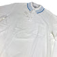 Hermes H Logo Line Line Lengan Pendek Shirt Shirt Collared Polo Shirt Cotton Men's White