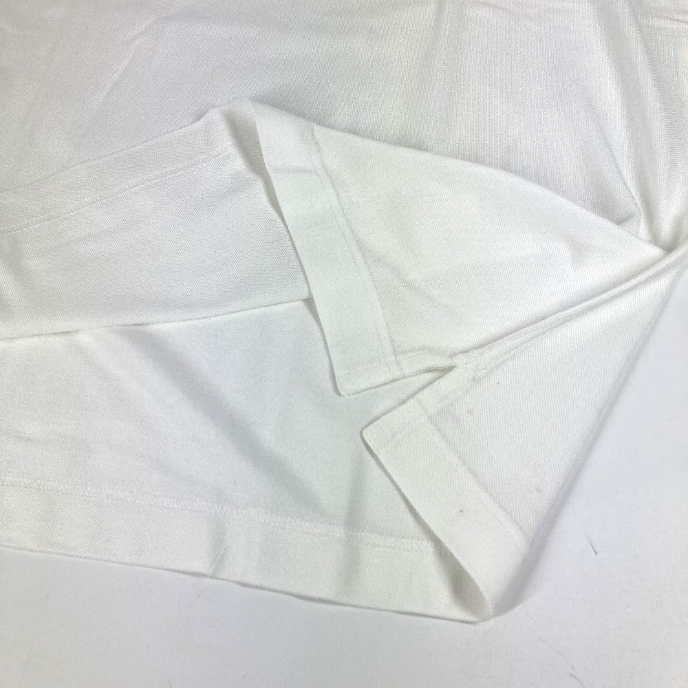 Hermes H Logo Line Line Lengan Pendek Shirt Shirt Collared Polo Shirt Cotton Men's White