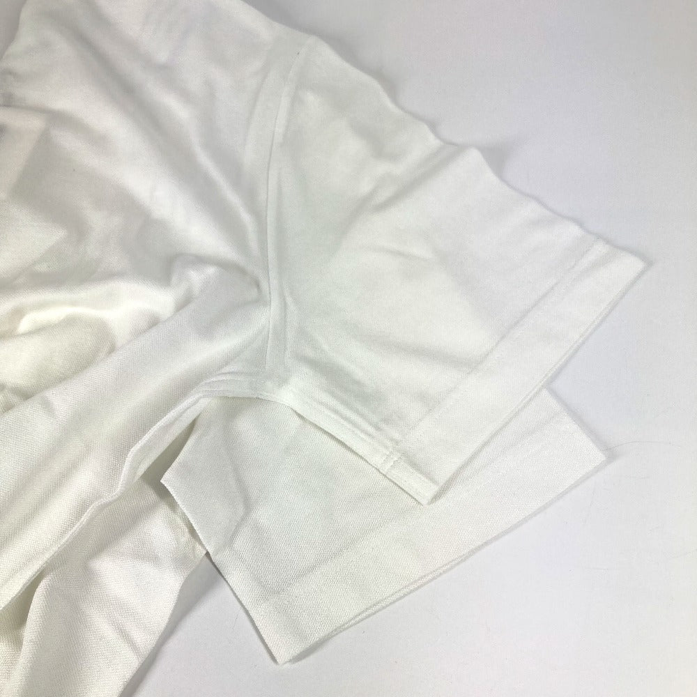 Hermes H Logo Line Line Lengan Pendek Shirt Shirt Collared Polo Shirt Cotton Men's White