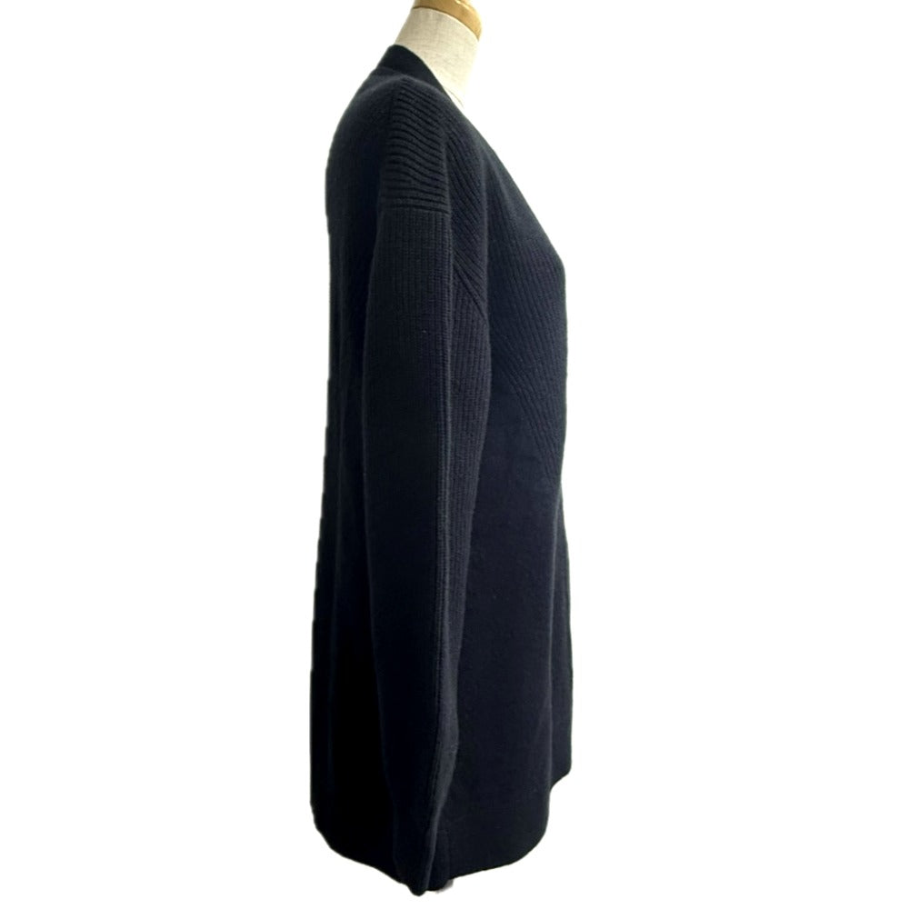 HERMES セリエボタン アパレル ニット ロングカーディガン 長袖 Vネック カーディガン カシミヤ レディース ブラック