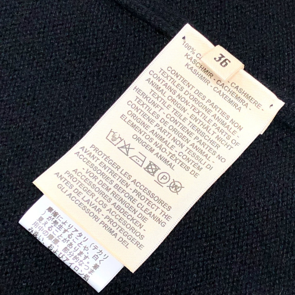 HERMES セリエボタン アパレル ニット ロングカーディガン 長袖 Vネック カーディガン カシミヤ レディース ブラック