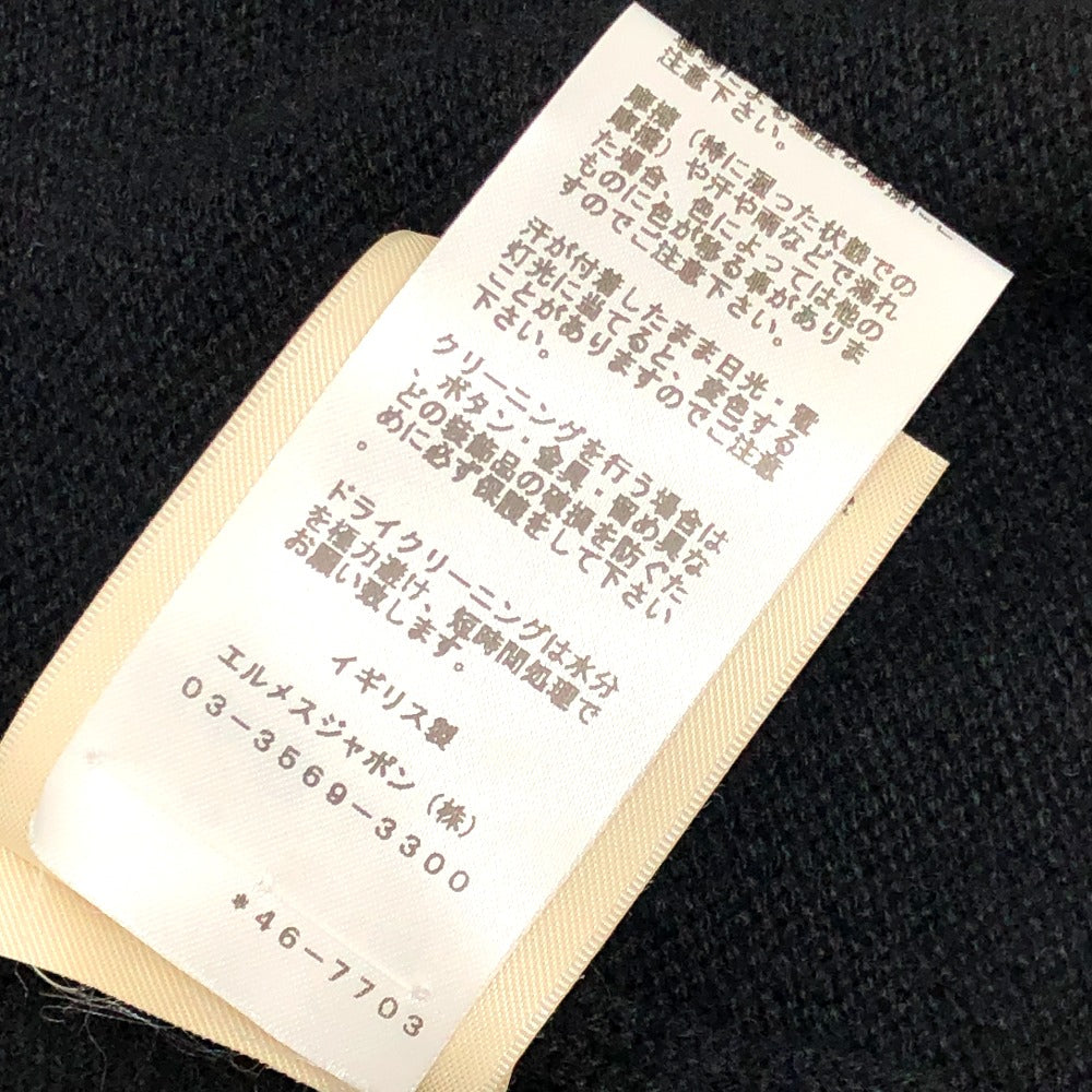 HERMES セリエボタン アパレル ニット ロングカーディガン 長袖 Vネック カーディガン カシミヤ レディース ブラック