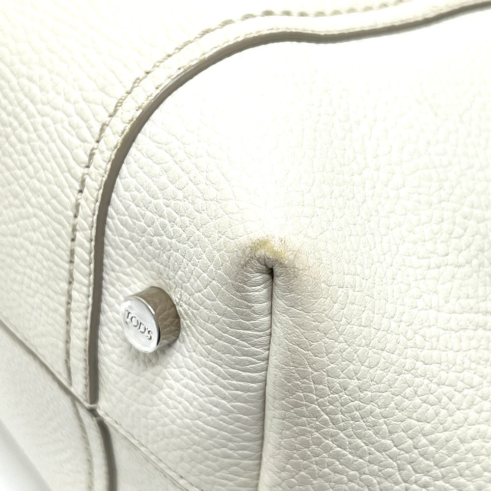 TOD’S ダブルT 2WAY カバン バッグ ショルダー 斜め掛け トートバッグ レザー レディース ホワイト