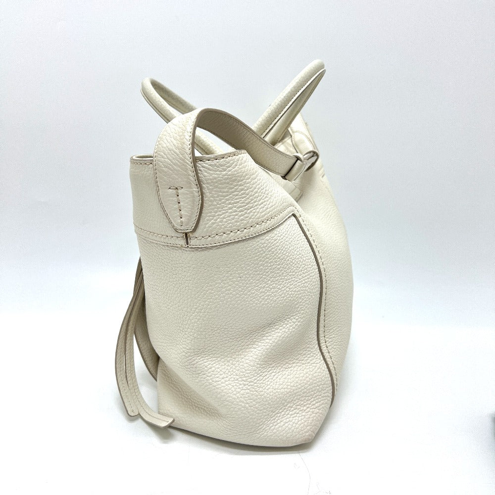 TOD’S ダブルT 2WAY カバン バッグ ショルダー 斜め掛け トートバッグ レザー レディース ホワイト