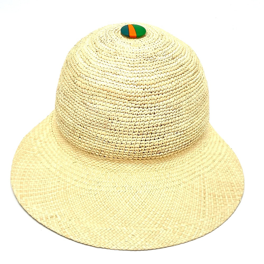 HERMES Newsboy Straw Cap, Straw Hat, Women's, Natural