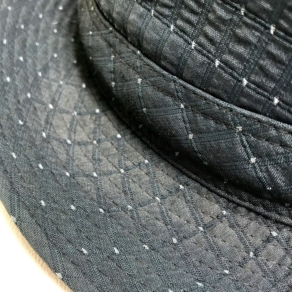HERMES Quilted Polka Dot Canvas Hat, Unisex, Gray