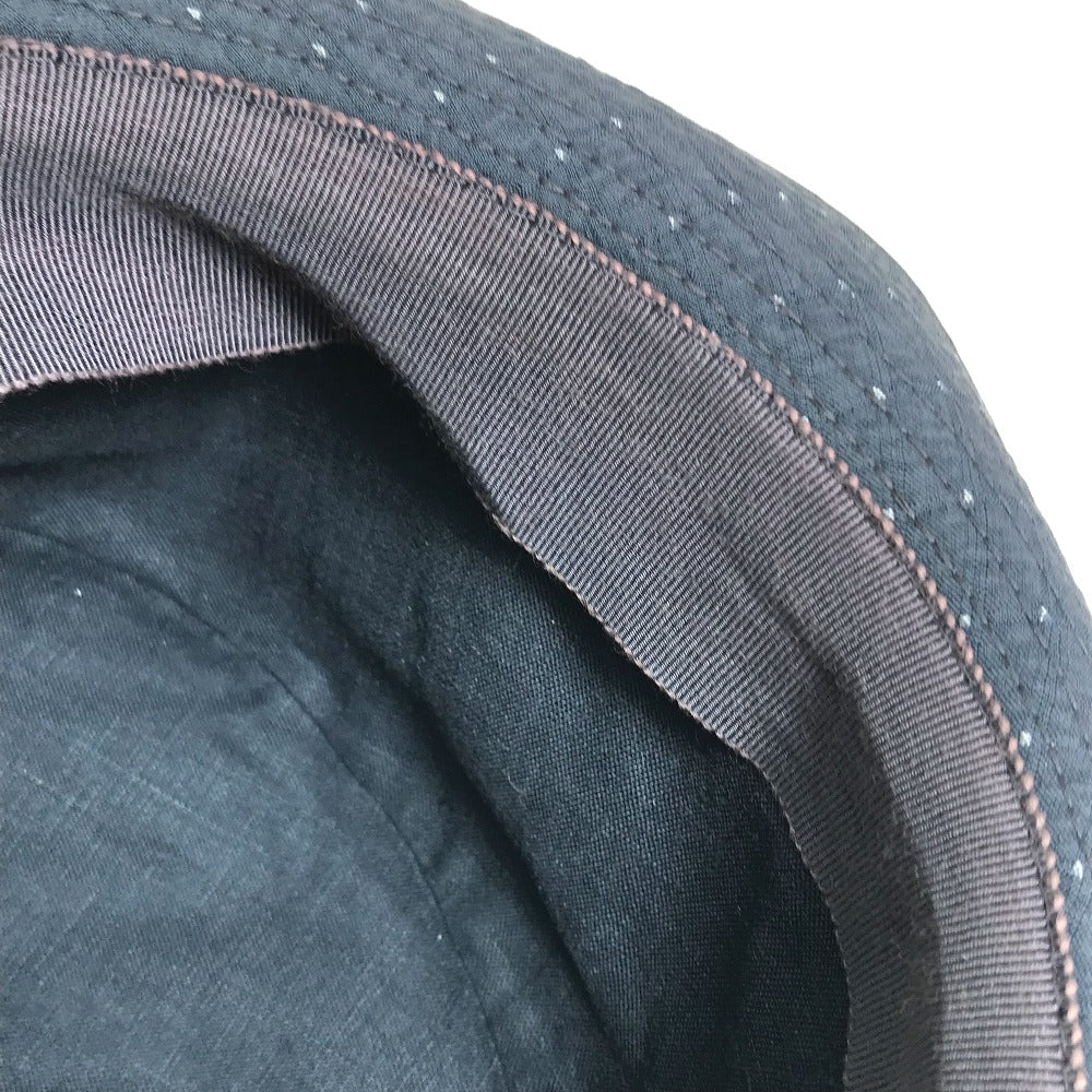 HERMES Quilted Polka Dot Canvas Hat, Unisex, Gray