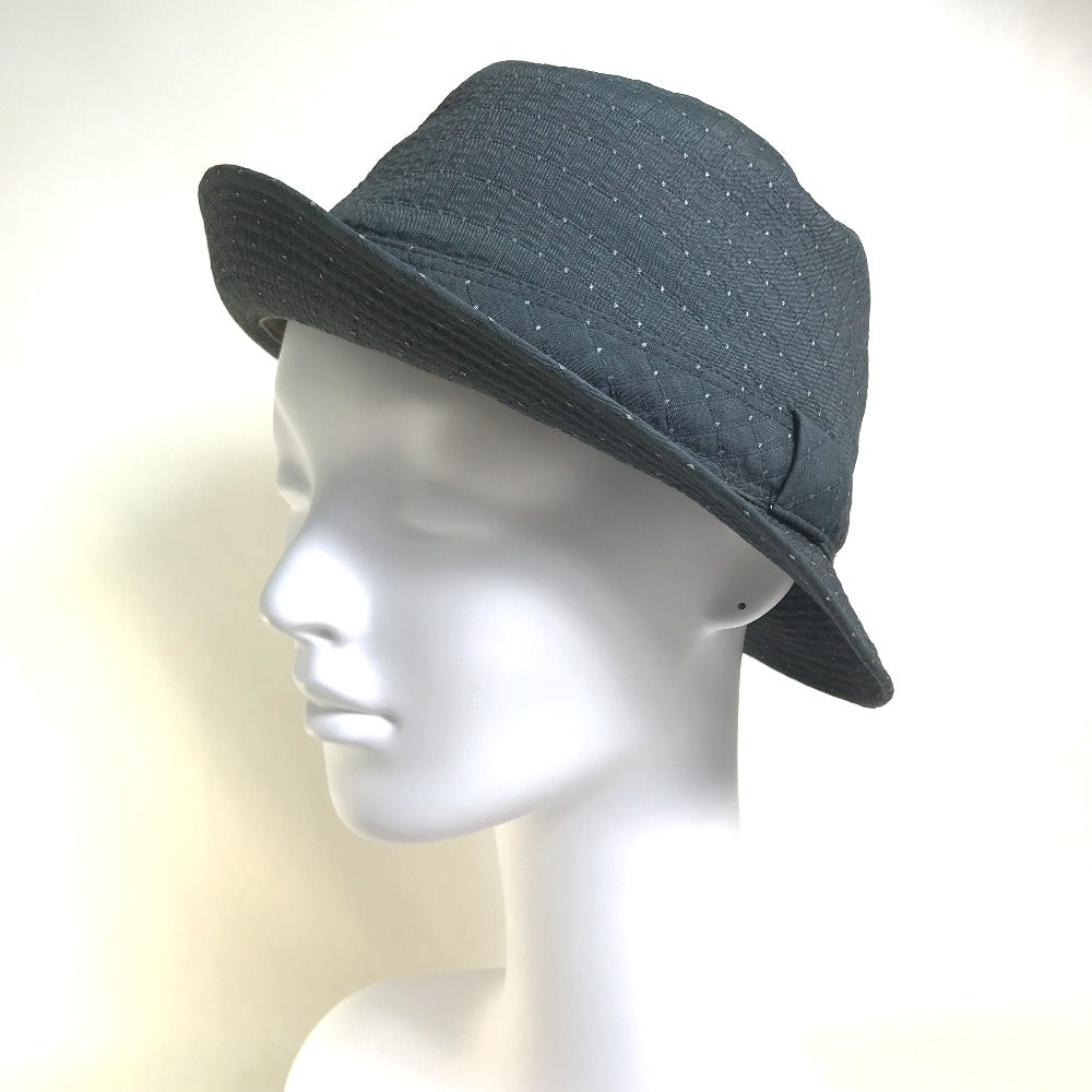 HERMES Quilted Polka Dot Canvas Hat, Unisex, Gray