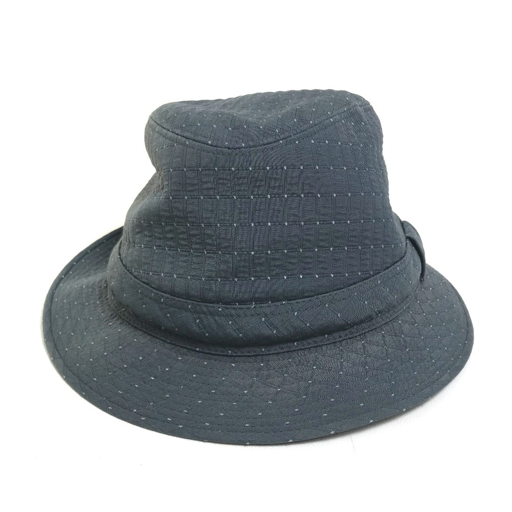 HERMES Quilted Polka Dot Canvas Hat, Unisex, Gray