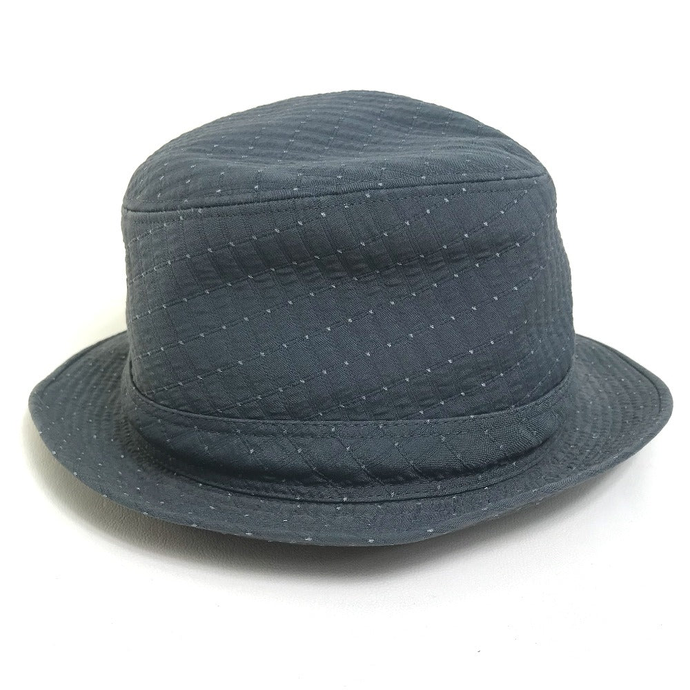 HERMES Quilted Polka Dot Canvas Hat, Unisex, Gray