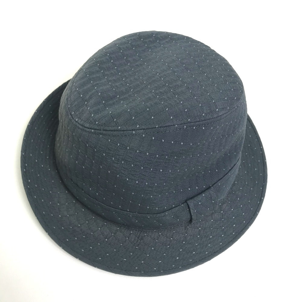 HERMES Quilted Polka Dot Canvas Hat, Unisex, Gray