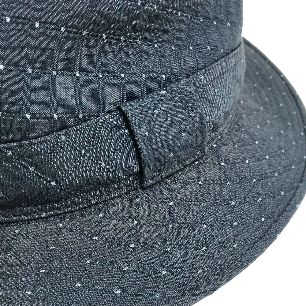 HERMES Quilted Polka Dot Canvas Hat, Unisex, Gray