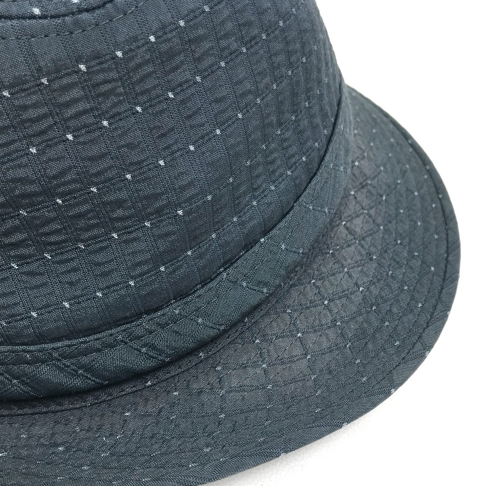 HERMES Quilted Polka Dot Canvas Hat, Unisex, Gray