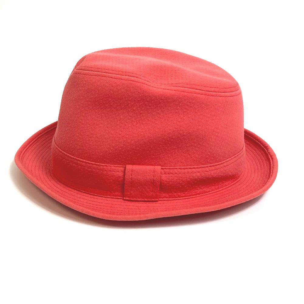 HERMES Panama Hat, Headwear, Fashion Accessory, Cotton, Unisex, Red