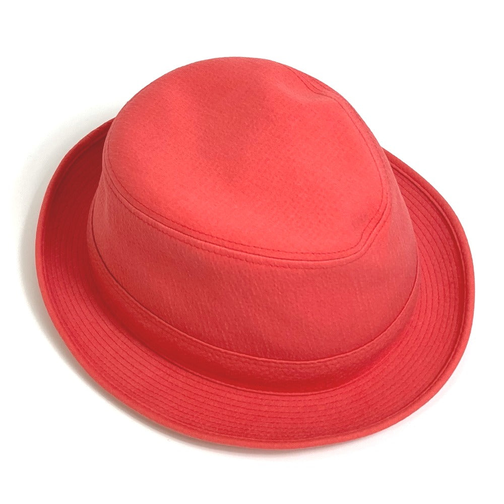 HERMES Panama Hat, Headwear, Fashion Accessory, Cotton, Unisex, Red
