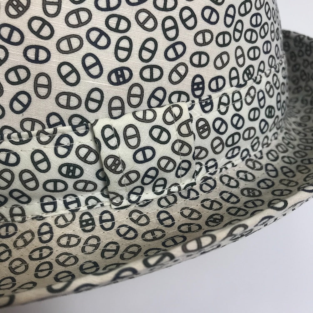 HERMES ハット帽 シェーヌダンクル 帽子 ハット コットン ユニセックス ホワイト - brandshop-reference