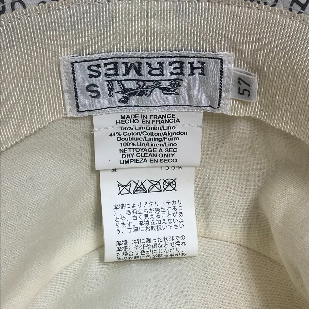 HERMES ハット帽 シェーヌダンクル 帽子 ハット コットン ユニセックス ホワイト - brandshop-reference