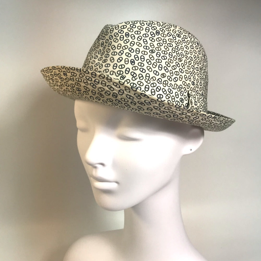 HERMES ハット帽 シェーヌダンクル 帽子 ハット コットン ユニセックス ホワイト - brandshop-reference