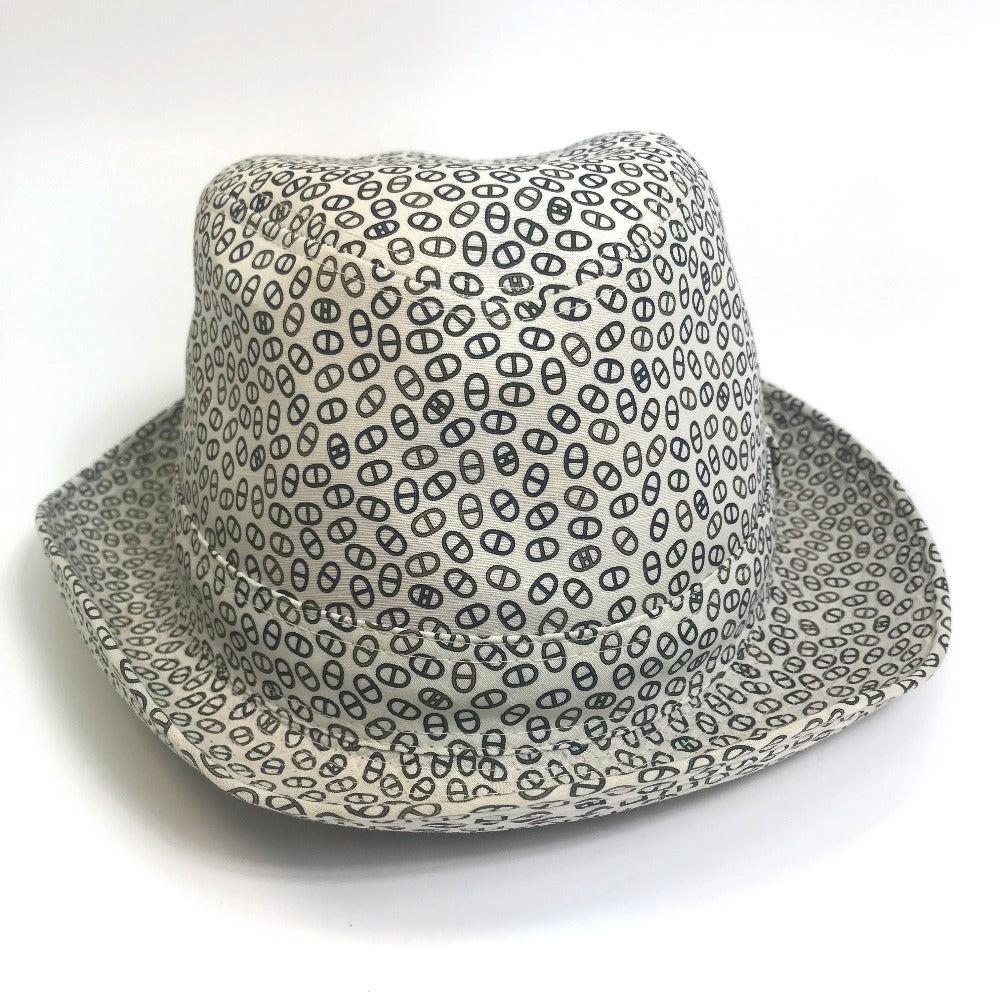 HERMES ハット帽 シェーヌダンクル 帽子 ハット コットン ユニセックス ホワイト - brandshop-reference