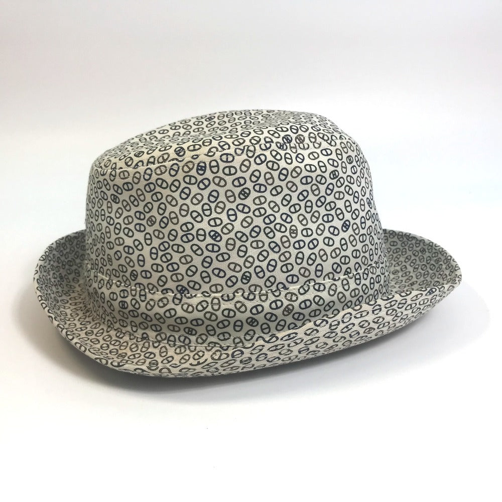 HERMES ハット帽 シェーヌダンクル 帽子 ハット コットン ユニセックス ホワイト - brandshop-reference