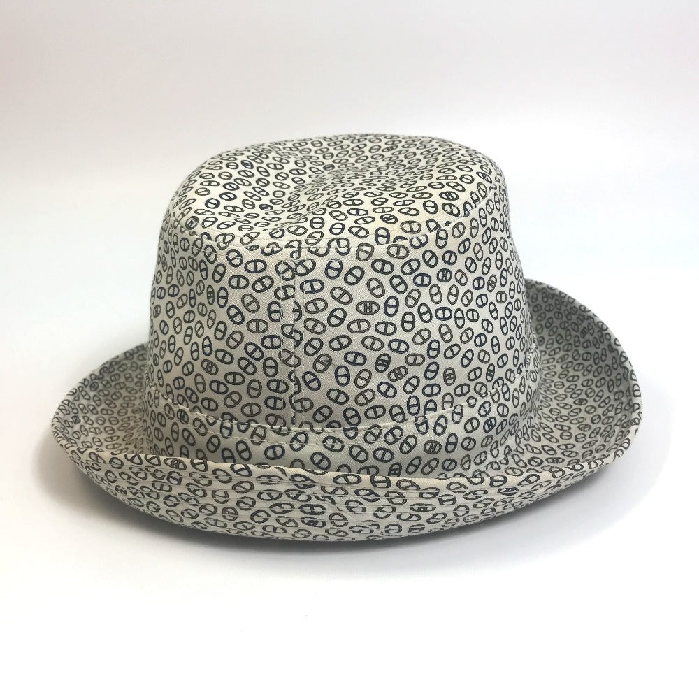 HERMES ハット帽 シェーヌダンクル 帽子 ハット コットン ユニセックス ホワイト - brandshop-reference