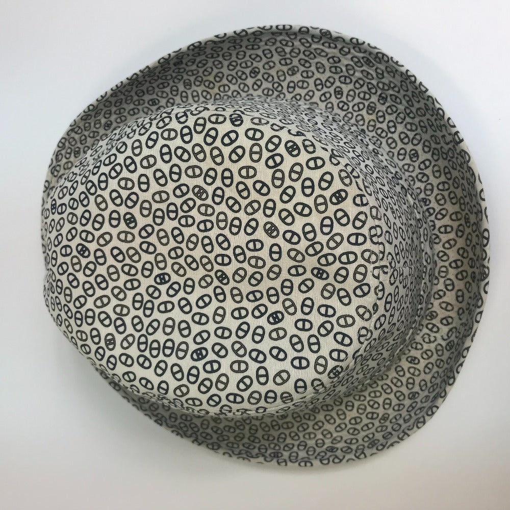 HERMES ハット帽 シェーヌダンクル 帽子 ハット コットン ユニセックス ホワイト - brandshop-reference