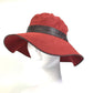 HERMES Bucket Hat with Embroidered H Logo, Wide Brim, Polyester, Women's, Red