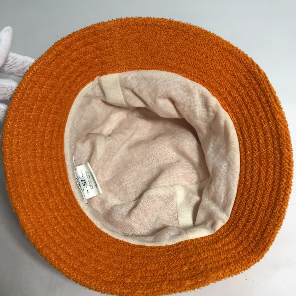 HERMES pile H logo bucket hat, bob hat, cotton, women's, orange