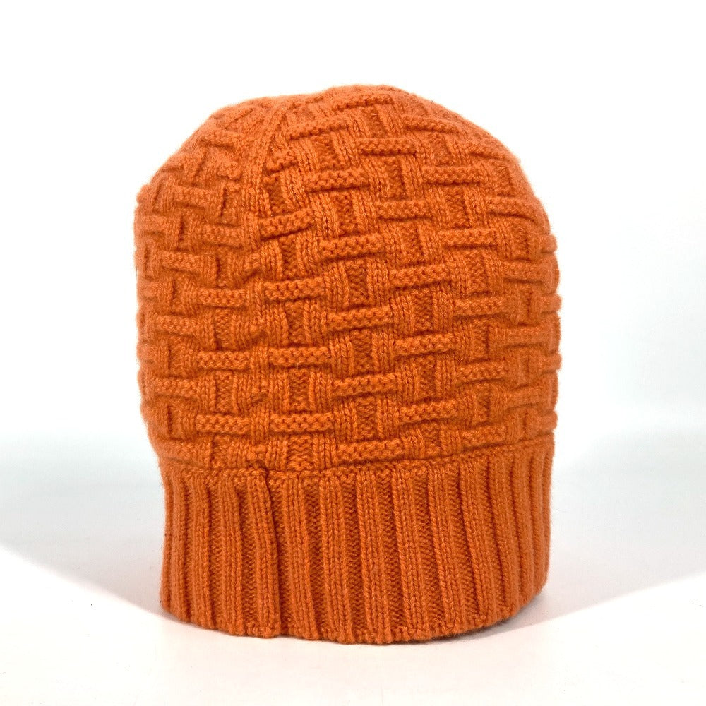 HERMES Hロゴ ビーニー 帽子 ニット帽 ニットキャップ ニット帽 カシミヤ レディース オレンジ - brandshop-reference