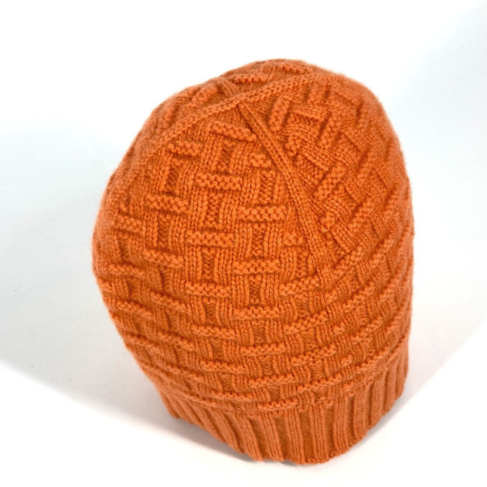HERMES Hロゴ ビーニー 帽子 ニット帽 ニットキャップ ニット帽 カシミヤ レディース オレンジ - brandshop-reference