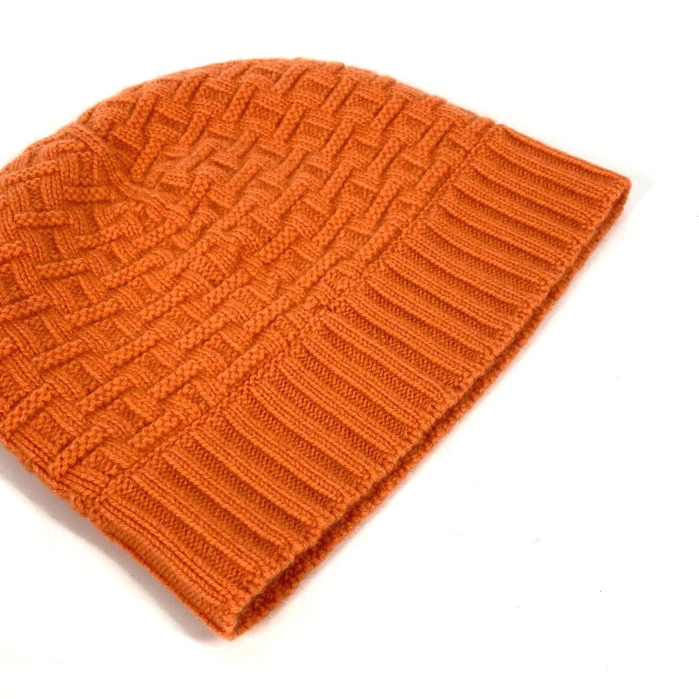 HERMES Hロゴ ビーニー 帽子 ニット帽 ニットキャップ ニット帽 カシミヤ レディース オレンジ - brandshop-reference