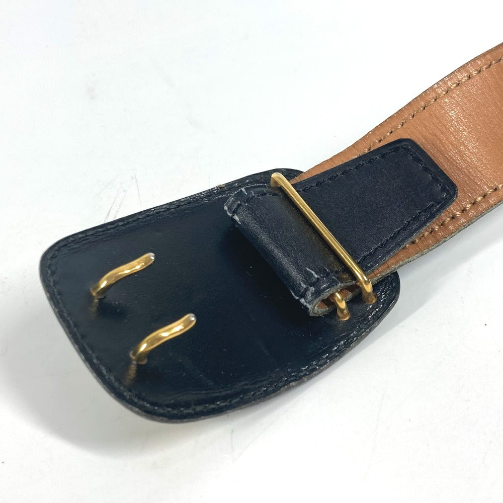 HERMES ヴィンテージ バックル ベルト レザー レディース ブラック - brandshop-reference