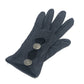 HERMES H button One-handed, left-handed, short leather glove, fashion accessory. Glove Leather Black Used