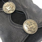 HERMES H button One-handed, left-handed, short leather glove, fashion accessory. Glove Leather Black Used