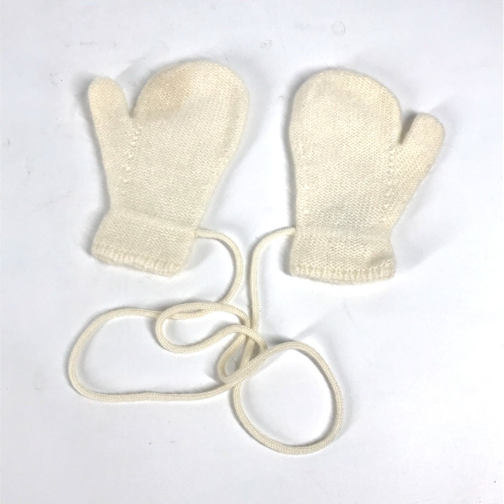 HERMES Baby Mitten &amp; Scarf Set, 100% Cashmere, Kids, White