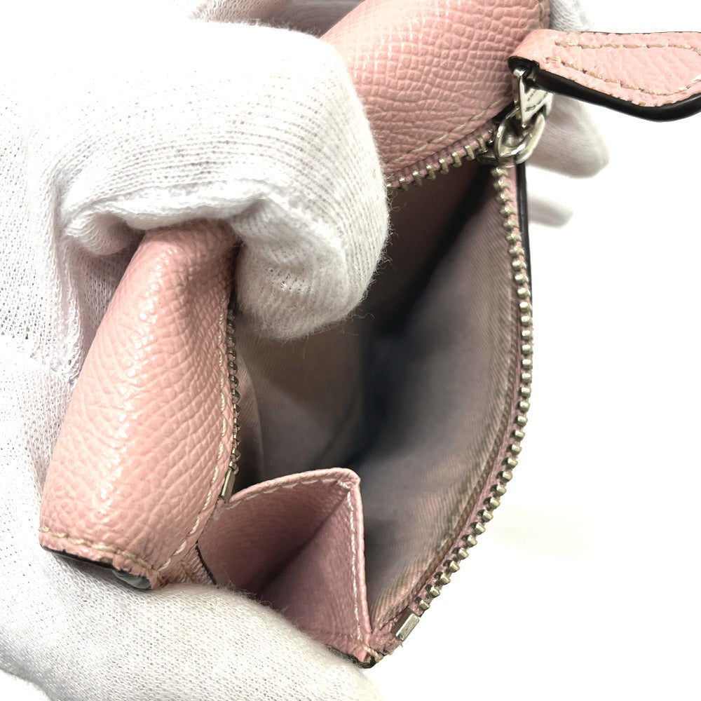 COACH ロゴ コンパクトウォレット ミニ財布 三つ折り 財布 折財布 3つ折り財布 レザー レディース ピンク