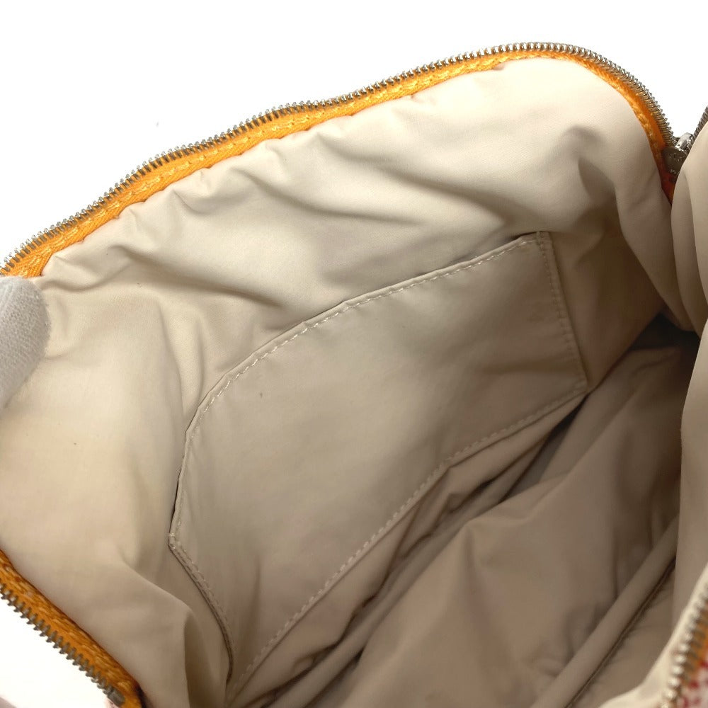 HERMES Logo Horse Cheval Makeup Pouch Cosmetic Pouch Pouch Canvas Women's White