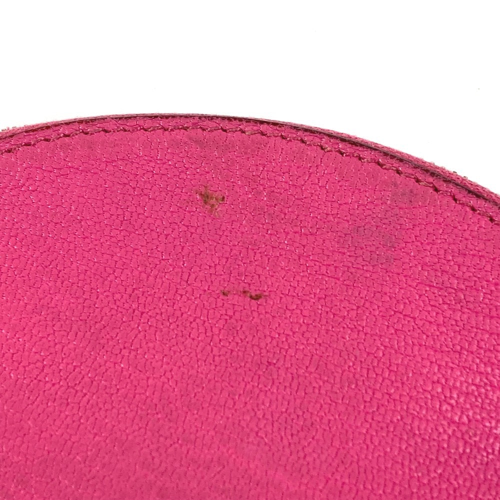 HERMES Evelyn Logo Wallet with Round Zipper, Chevre Coin Case, Women's, Pink