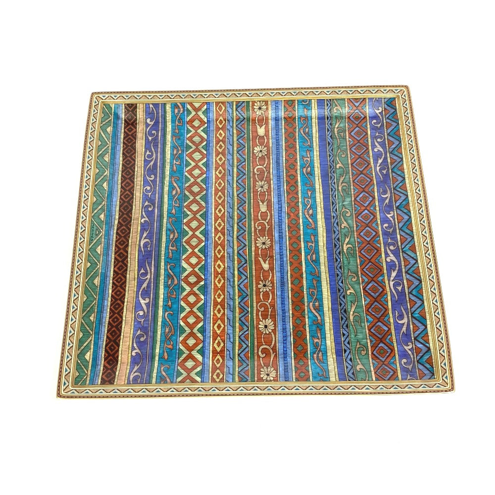 HERMES Cheval Drian Square Plate with Horse Design, Ceramic, Women's, Multicolor