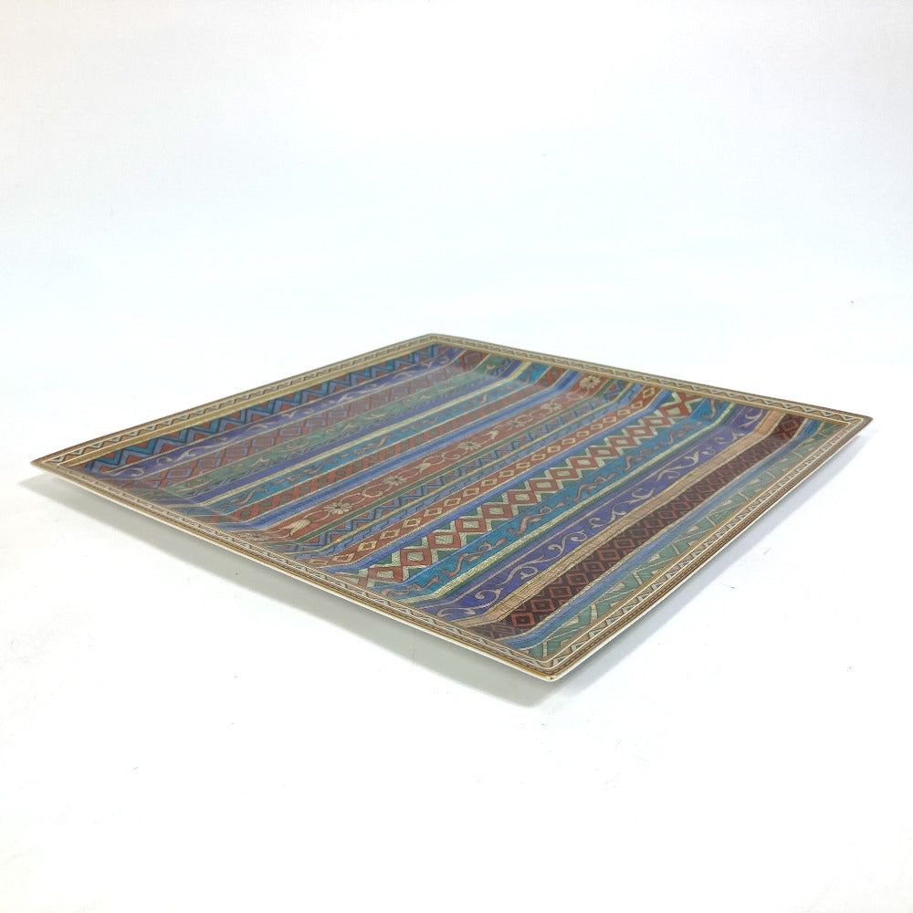 HERMES Cheval Drian Square Plate with Horse Design, Ceramic, Women's, Multicolor