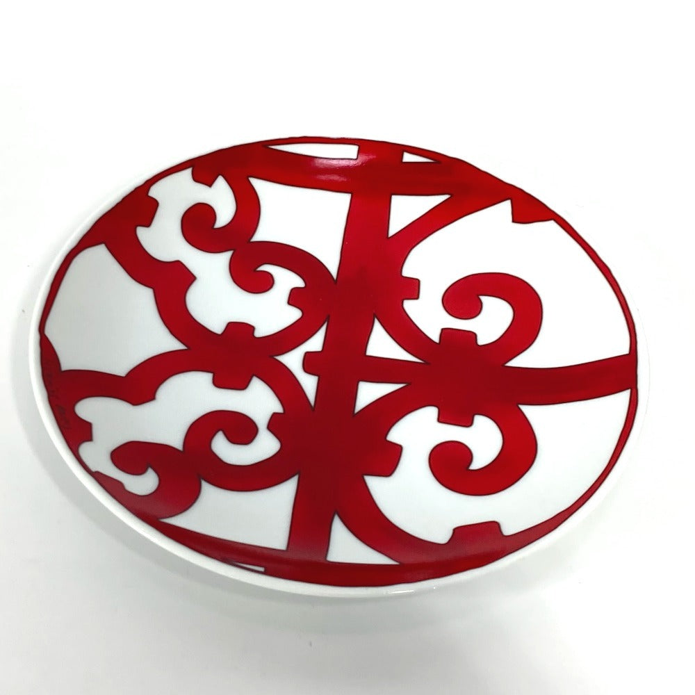 HERMES セット ペア ガダルギヴィール 2枚セット 17ｃｍ プレート カトラリー お皿 陶器 ユニセックス ホワイト レッド - brandshop-reference