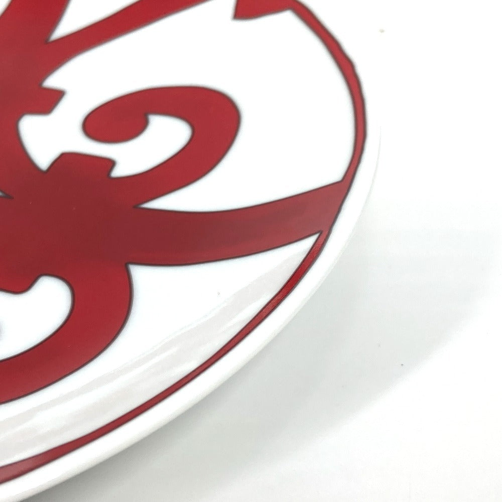 HERMES セット ペア ガダルギヴィール 2枚セット 17ｃｍ プレート カトラリー お皿 陶器 ユニセックス ホワイト レッド - brandshop-reference