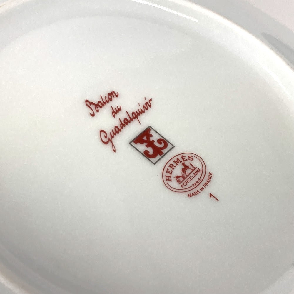 HERMES セット ペア ガダルギヴィール 2枚セット 17ｃｍ プレート カトラリー お皿 陶器 ユニセックス ホワイト レッド - brandshop-reference